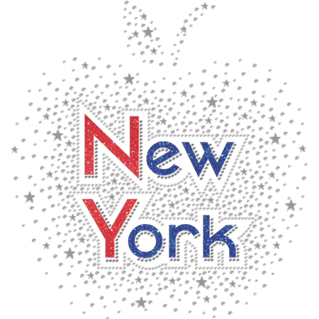 Bing New York Glitter & Rhinestone T-Shirt Heat Transfer